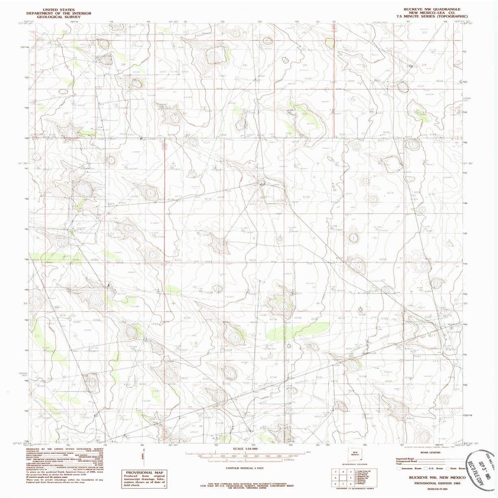 YellowMaps Buckeye NW NM topo map, 1:24000 Scale, 7.5 X 7.5 Minute, Historical, 1985, Updated 1985, 27 x 22 in - Polypropylene