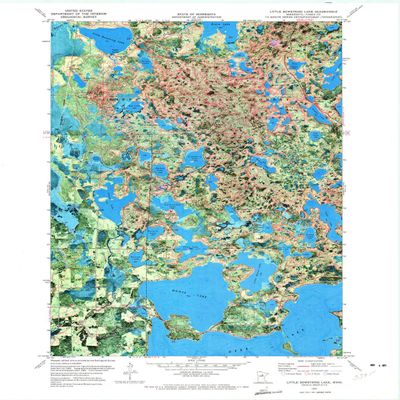 YellowMaps Little Bowstring Lake MN topo map, 1:24000 Scale, 7.5 X 7.5 Minute, Historical, 1970, Updated 1973, 27.3 x 21.2 in - Polypropylene