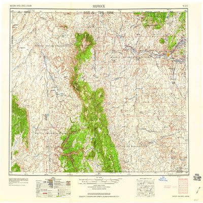 YellowMaps Shiprock NM topo map, 1:250000 Scale, 1 X 2 Degree, Historical, 1959, 22.2 x 32.9 in - Polypropylene