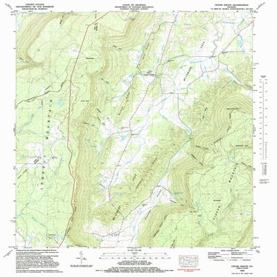 YellowMaps Cedar Grove GA topo map, 1:24000 Scale, 7.5 X 7.5 Minute, Historical, 1982, Updated 1983, 26.8 x 22 in - Tyvek