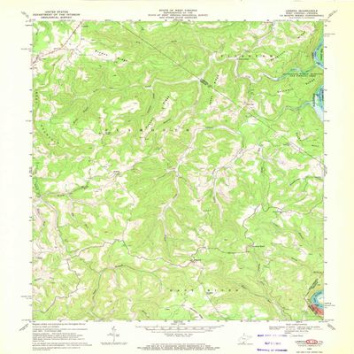 YellowMaps Lerona WV topo map, 1:24000 Scale, 7.5 X 7.5 Minute, Historical, 1968, Updated 1972, 27 x 22.1 in - Polypropylene