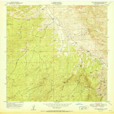YellowMaps Wind Mountain NM topo map, 1:24000 Scale, 7.5 X 7.5 Minute, Historical, 1951, 27 x 21.8 in - Polypropylene