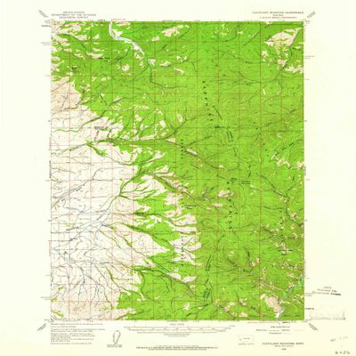 YellowMaps Cleveland Mountain MT topo map, 1:62500 Scale, 15 X 15 Minute, Historical, 1959, Updated 1961, 20.9 x 17 in - Polypropylene