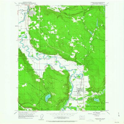 YellowMaps Carnation WA topo map, 1:24000 Scale, 7.5 X 7.5 Minute, Historical, 1953, Updated 1963, 26.9 x 22 in - Tyvek