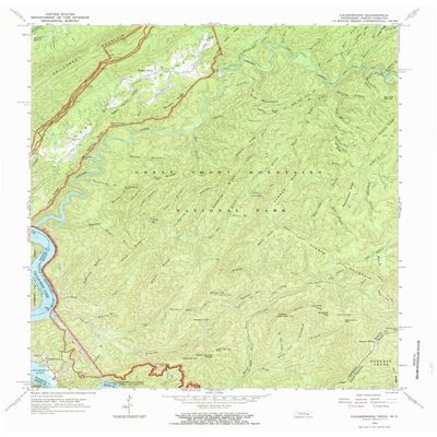 YellowMaps Calderwood TN topo map, 1:24000 Scale, 7.5 X 7.5 Minute, Historical, 1964, Updated 1989, 27.4 x 22 in - Tyvek