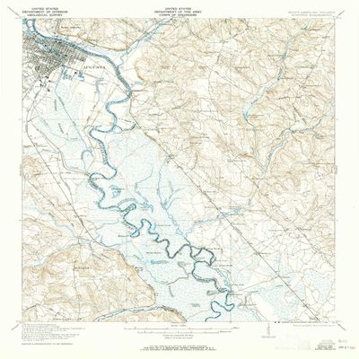 YellowMaps Augusta GA topo map, 1:62500 Scale, 15 X 15 Minute, Historical, 1921, Updated 1965, 20.7 x 16.8 in - Polypropylene