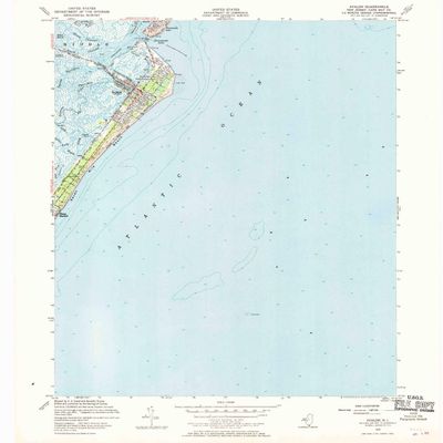 YellowMaps Avalon NJ topo map, 1:24000 Scale, 7.5 X 7.5 Minute, Historical, 1953, Updated 1970, 26.9 x 23.1 in - Polypropylene