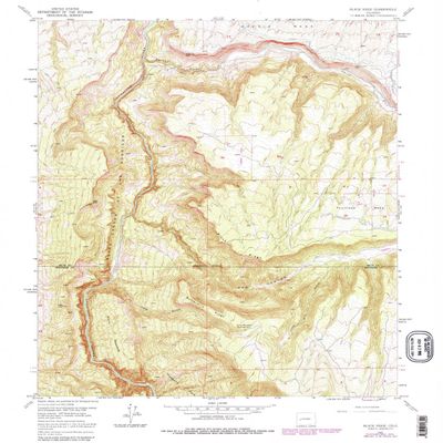 YellowMaps Black Ridge CO topo map, 1:24000 Scale, 7.5 X 7.5 Minute, Historical, 1955, Updated 1980, 26.8 x 22 in - Polypropylene