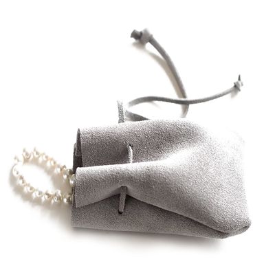 Jewelry Travel Pouch, Suede Drawstring Bag, Change Purse, Engagement Ring Case, Accessory Dust Bag, Personalized Leather Wedding Gifts