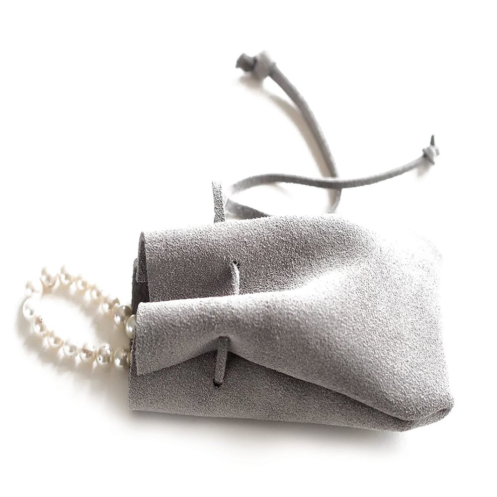 Jewelry Travel Pouch, Suede Drawstring Bag, Change Purse, Engagement Ring Case, Accessory Dust Bag, Personalized Leather Wedding Gifts