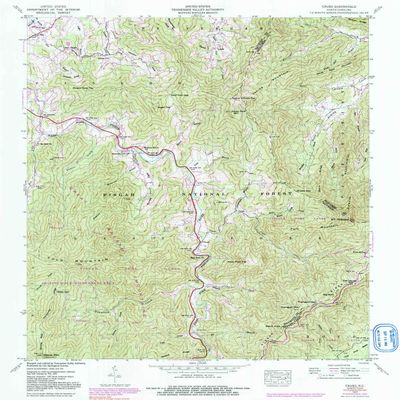 YellowMaps Cruso NC topo map, 1:24000 Scale, 7.5 X 7.5 Minute, Historical, 1941, Updated 1991, 26.6 x 21.8 in - Tyvek