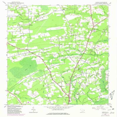 YellowMaps Adrian SC topo map, 1:24000 Scale, 7.5 X 7.5 Minute, Historical, 1943, Updated 1981, 26.8 x 22 in - Polypropylene