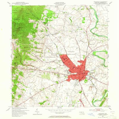 YellowMaps Frederick MD topo map, 1:24000 Scale, 7.5 X 7.5 Minute, Historical, 1953, Updated 1965, 26.8 x 21.9 in - Polypropylene