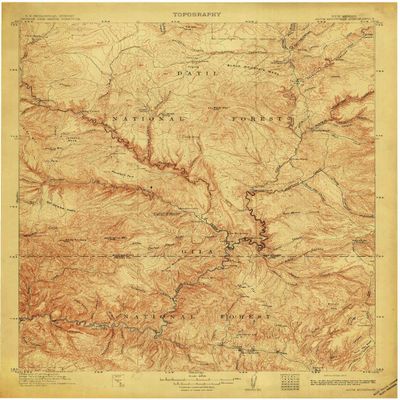 YellowMaps Alum Mountain NM topo map, 1:125000 Scale, 30 X 30 Minute, Historical, 1913, 20.1 x 16.5 in - Tyvek