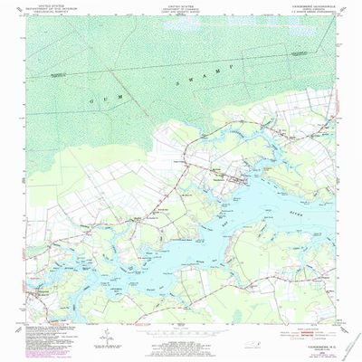 YellowMaps Vandemere NC topo map, 1:24000 Scale, 7.5 X 7.5 Minute, Historical, 1950, Updated 1983, 26.8 x 21.8 in - Tyvek