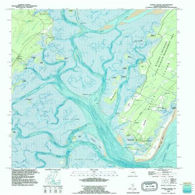 YellowMaps Doboy Sound GA topo map, 1:24000 Scale, 7.5 X 7.5 Minute, Historical, 1993, Updated 1995, 27.9 x 23 in - Polypropylene