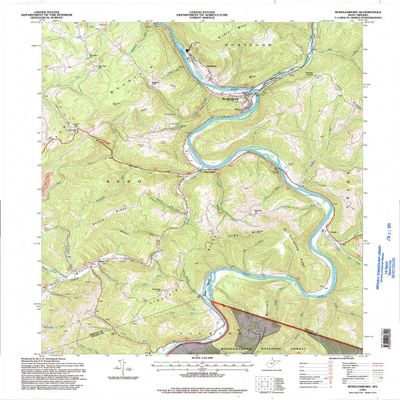 YellowMaps Rowlesburg WV topo map, 1:24000 Scale, 7.5 X 7.5 Minute, Historical, 1995, Updated 1998, 27.3 x 21.9 in - Polypropylene