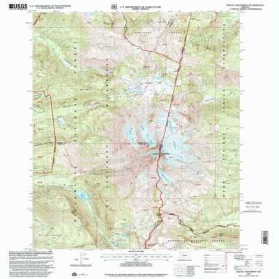 YellowMaps Mount Jefferson OR topo map, 1:24000 Scale, 7.5 X 7.5 Minute, Historical, 1997, Updated 2001, 26.8 x 21.9 in - Polypropylene