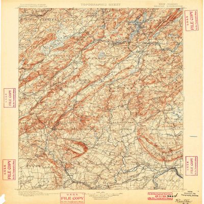 YellowMaps Raritan NJ topo map, 1:125000 Scale, 30 X 30 Minute, Historical, 1900, 19.7 x 16.6 in - Tyvek