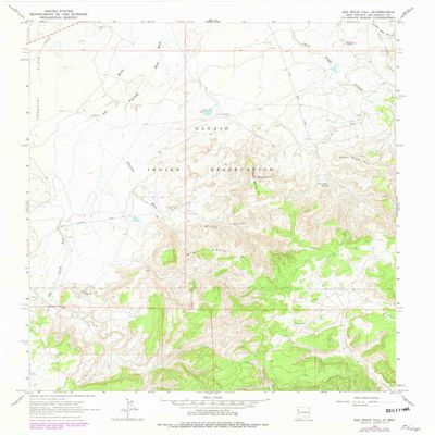 YellowMaps Big Rock Hill NM topo map, 1:24000 Scale, 7.5 X 7.5 Minute, Historical, 1963, Updated 1979, 26.9 x 22.1 in - Polypropylene
