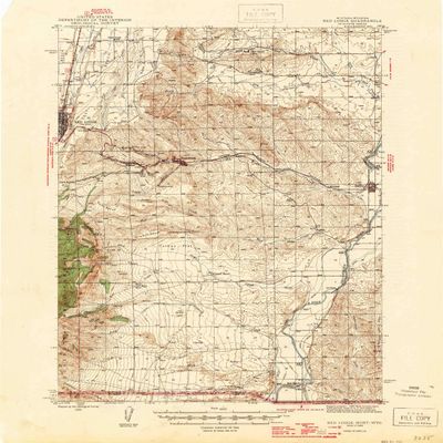 YellowMaps Red Lodge MT topo map, 1:62500 Scale, 15 X 15 Minute, Historical, 1944, Updated 1946, 20.7 x 17 in - Polypropylene