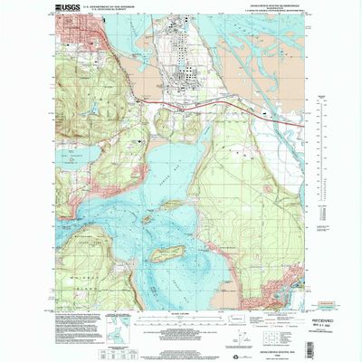 YellowMaps Anacortes South WA topo map, 1:24000 Scale, 7.5 X 7.5 Minute, Historical, 1998, Updated 2002, 27.9 x 22 in - Polypropylene