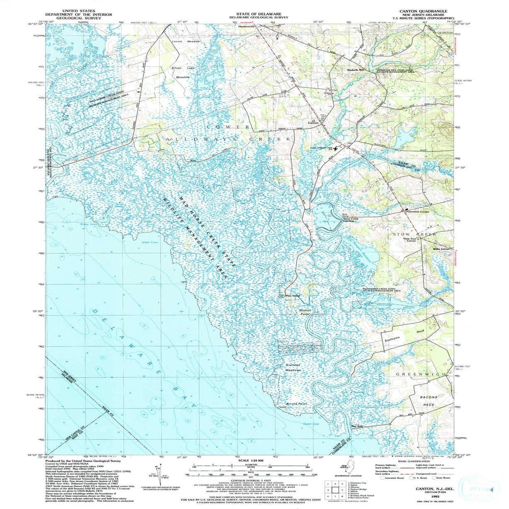 YellowMaps Canton NJ topo map, 1:24000 Scale, 7.5 X 7.5 Minute, Historical, 1993, Updated 1993, 26.9 x 22 in - Tyvek