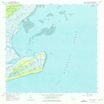 Bull Island SC topo map, 1:24000 Scale, 7.5 X 7.5 Minute, Historical, 1959, Updated 1975, 26.9 x 22 in - Polypropylene