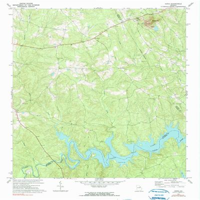 YellowMaps Aonia GA topo map, 1:24000 Scale, 7.5 X 7.5 Minute, Historical, 1972, Updated 1991, 26.9 x 22 in - Polypropylene
