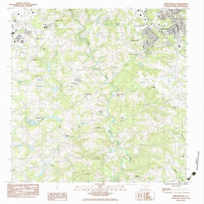 YellowMaps Simpsonville SC topo map, 1:24000 Scale, 7.5 X 7.5 Minute, Historical, 1983, Updated 1983, 26.7 x 21.9 in - Tyvek