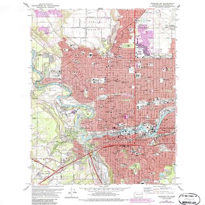 YellowMaps Spokane NW WA topo map, 1:24000 Scale, 7.5 X 7.5 Minute, Historical, 1974, Updated 1986, 27 x 22.1 in - Polypropylene