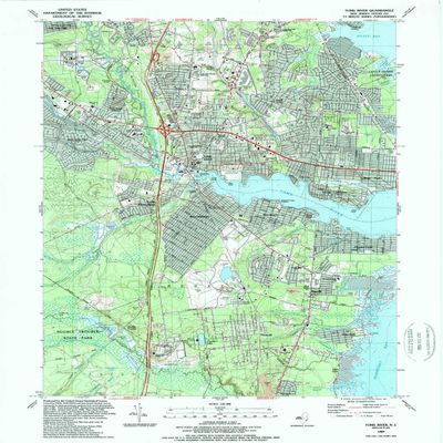 YellowMaps Toms River NJ topo map, 1:24000 Scale, 7.5 X 7.5 Minute, Historical, 1989, Updated 1989, 27 x 22 in - Polypropylene