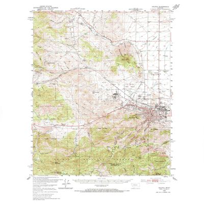 YellowMaps Helena MT topo map, 1:62500 Scale, 15 X 15 Minute, Historical, 1950, Updated 1966, 21.8 x 18 in - Polypropylene