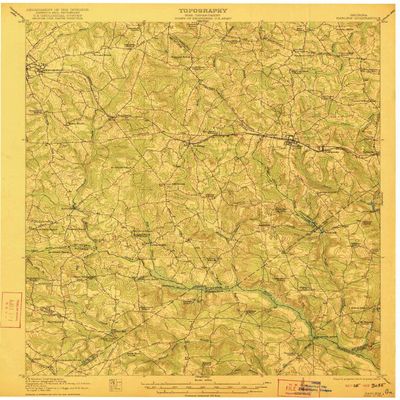 YellowMaps Harlem GA topo map, 1:62500 Scale, 15 X 15 Minute, Historical, 1922, 19.8 x 16.6 in - Polypropylene