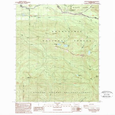 YellowMaps Sawtooth Ridge WA topo map, 1:24000 Scale, 7.5 X 7.5 Minute, Historical, 1989, Updated 1989, 27.1 x 21.9 in - Tyvek