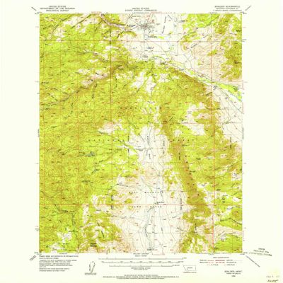 YellowMaps Boulder MT topo map, 1:62500 Scale, 15 X 15 Minute, Historical, 1954, Updated 1956, 20.7 x 17 in - Polypropylene