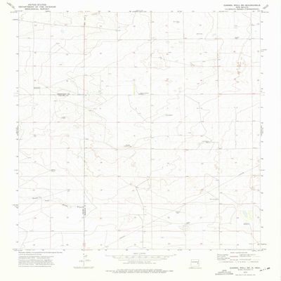 Gammil Well SE NM topo map, 1:24000 Scale, 7.5 X 7.5 Minute, Historical, 1973, Updated 1975, 27 x 22 in - Polypropylene