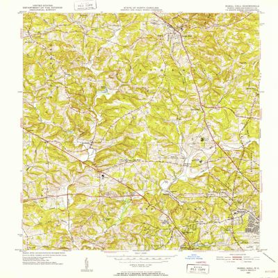 YellowMaps Rural Hall NC topo map, 1:24000 Scale, 7.5 X 7.5 Minute, Historical, 1951, Updated 1952, 26.7 x 21.7 in - Polypropylene