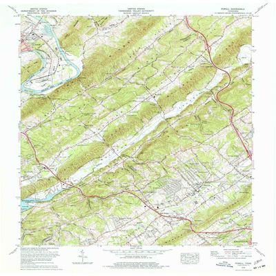 Powell TN topo map, 1:24000 Scale, 7.5 X 7.5 Minute, Historical, 1976, Updated 1977, 27.4 x 22 in - Tyvek