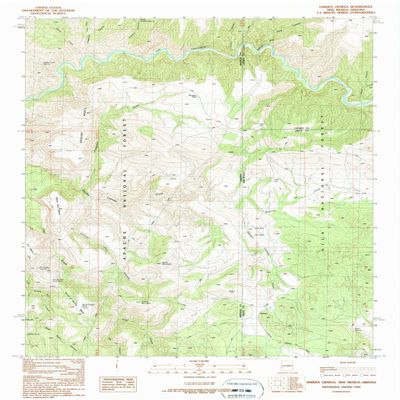 YellowMaps Harden Cienega NM topo map, 1:24000 Scale, 7.5 X 7.5 Minute, Historical, 1989, Updated 1990, 27 x 22 in - Polypropylene
