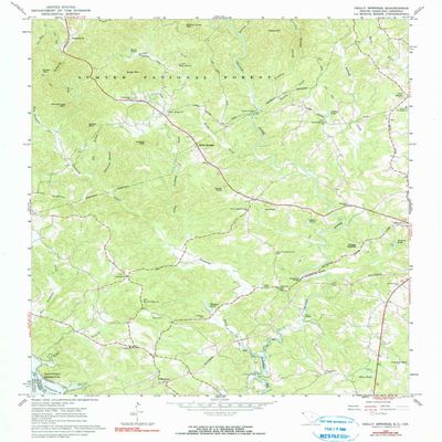 YellowMaps Holly Springs SC topo map, 1:24000 Scale, 7.5 X 7.5 Minute, Historical, 1963, Updated 1991, 26.8 x 22.1 in - Tyvek