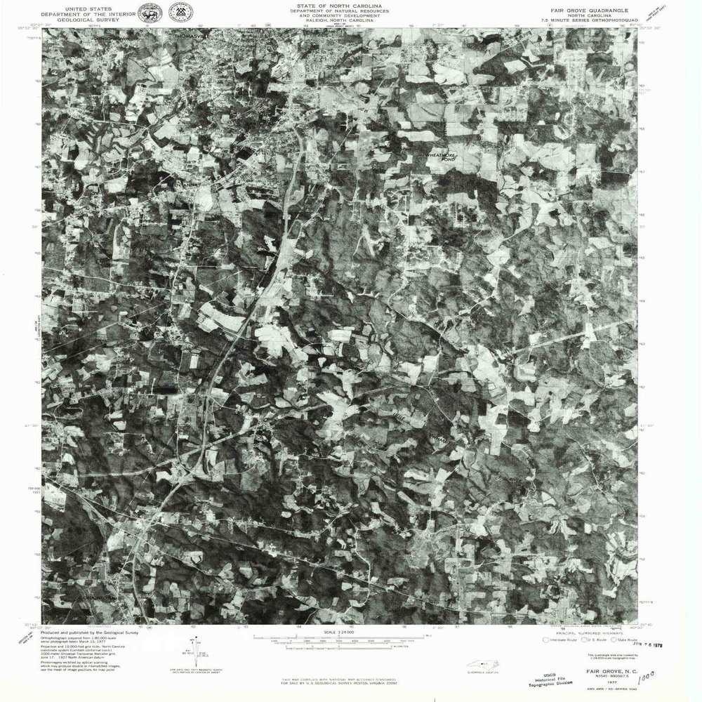 YellowMaps Fair Grove NC topo map, 1:24000 Scale, 7.5 X 7.5 Minute, Historical, 1977, Updated 1979, 26.7 x 21.7 in - Polypropylene