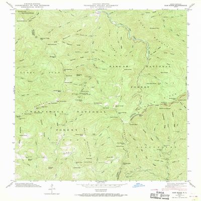 YellowMaps Sam Knob NC topo map, 1:24000 Scale, 7.5 X 7.5 Minute, Historical, 1946, Updated 1970, 26.8 x 21.8 in - Tyvek