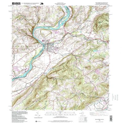 YellowMaps Belvidere NJ topo map, 1:24000 Scale, 7.5 X 7.5 Minute, Historical, 1997, Updated 1999, 26.9 x 22 in - Tyvek