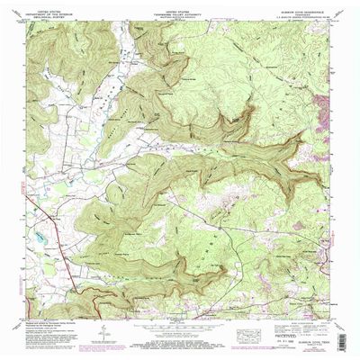 YellowMaps Burrow Cove TN topo map, 1:24000 Scale, 7.5 X 7.5 Minute, Historical, 1947, Updated 1983, 27.4 x 22 in - Tyvek