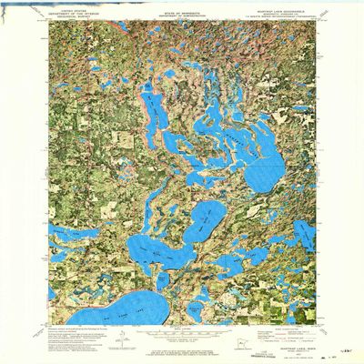 YellowMaps Mantrap Lake MN topo map, 1:24000 Scale, 7.5 X 7.5 Minute, Historical, 1972, Updated 1974, 27.3 x 21.2 in - Tyvek