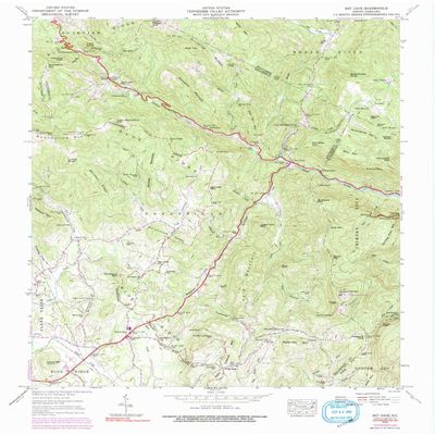 YellowMaps Bat Cave NC topo map, 1:24000 Scale, 7.5 X 7.5 Minute, Historical, 1946, Updated 1991, 27 x 22 in - Tyvek