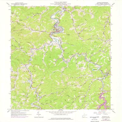 YellowMaps Wayne WV topo map, 1:24000 Scale, 7.5 X 7.5 Minute, Historical, 1962, Updated 1977, 27 x 22 in - Polypropylene
