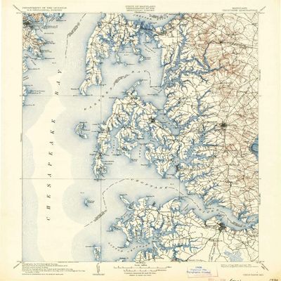 YellowMaps Choptank MD topo map, 1:125000 Scale, 30 X 30 Minute, Historical, 1908, Updated 1934, 19.8 x 16.4 in - Tyvek