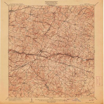 YellowMaps Mount Airy MD topo map, 1:62500 Scale, 15 X 15 Minute, Historical, 1909, Updated 1913, 19.8 x 16.5 in - Polypropylene